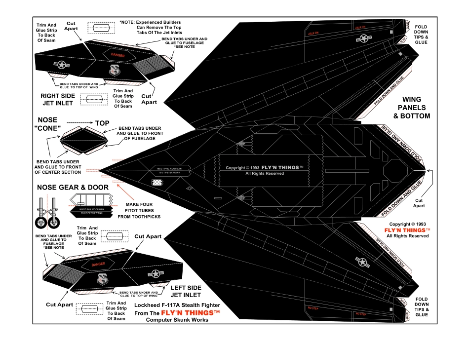 F-117A战斗机纸模图纸3_第3页