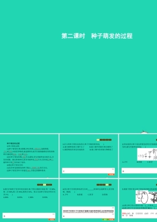 八年级生物上册 第四单元 第一章 第四节 种子的萌发(第2课时 种子萌发的过程)课件 (新版)济南版 课件