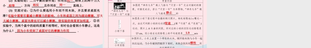 八年级物理下册 第七章 运动和力知识清单课件 (新版)粤教沪版 课件