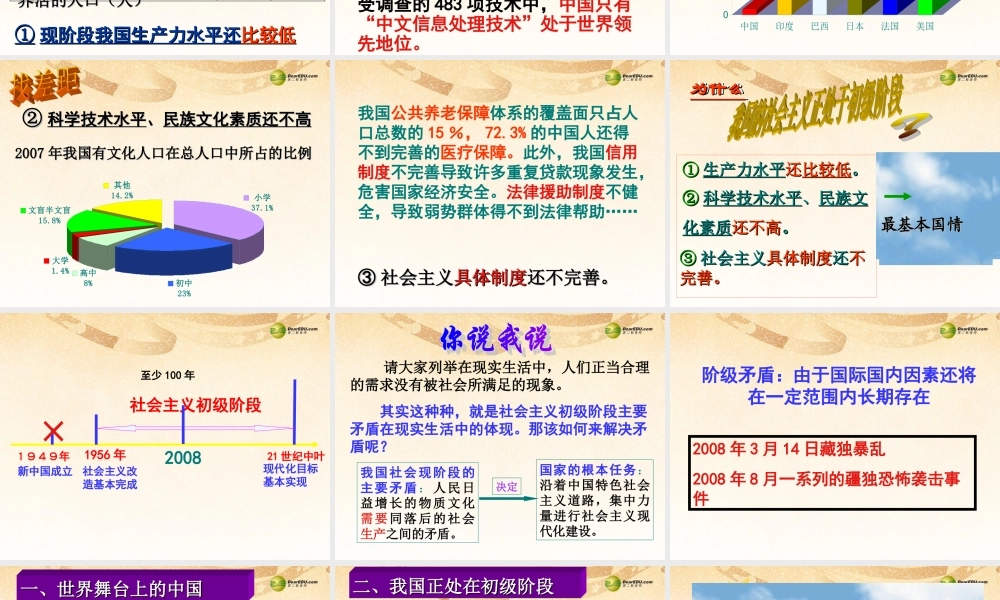 九年级政治全册 第三课 第一框我们的社会主义祖国课件 新人教版 课件