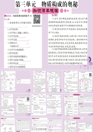 云南省中考化学一轮考点复习 第三单元 物质构成的奥秘课件