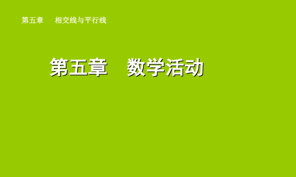 七年级数学下册 第五章 数学活动同步授课课件 人教新课标版 课件