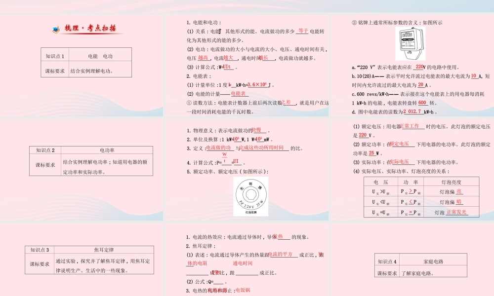 九年级物理全册 第十三章 电功和电功率课件 (新版)北师大版 课件