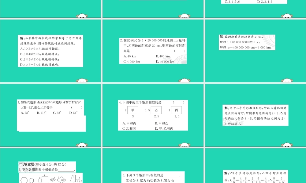 九年级数学下册 第二十七章 相似 271 图形的相似训练课件 (新版)新人教版 课件