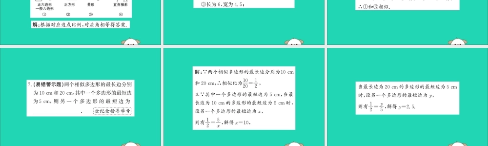 九年级数学下册 第二十七章 相似 271 图形的相似训练课件 (新版)新人教版 课件