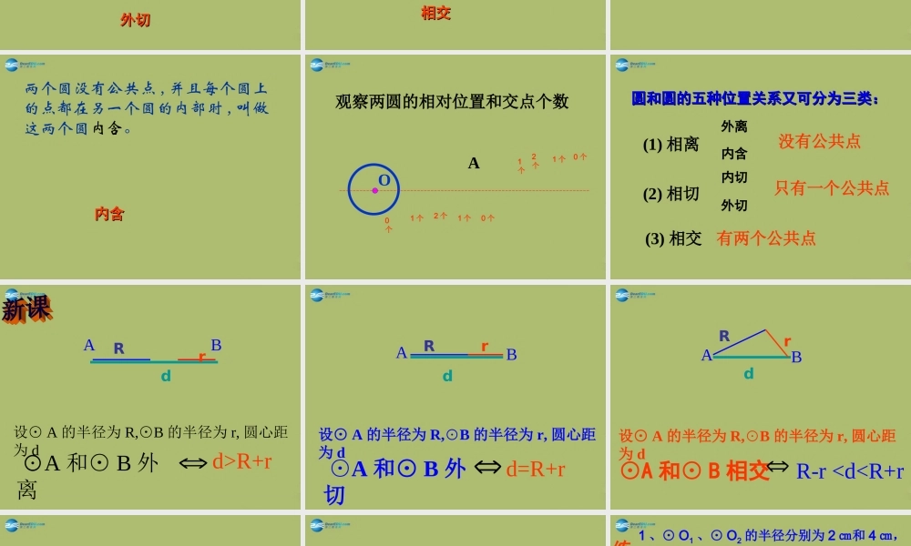 九年级数学下册 272 与圆有关的位置关系(第5课时)课件 (新版)华东师大版 课件