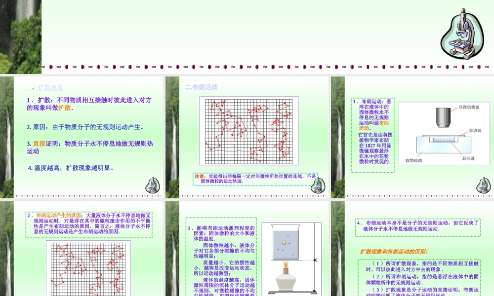 一、分子及其热运动