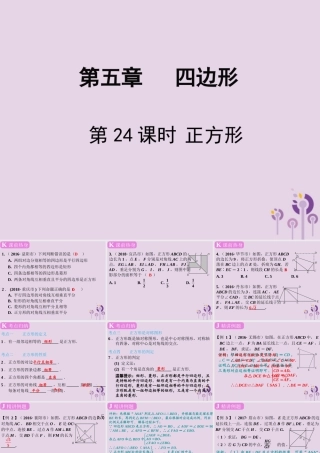春中考数学复习 第5章 四边形 第24课时 正方形课件