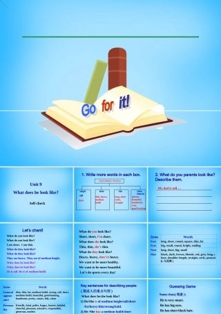 中学七年级英语下册 Unit 9 What does he look like Self check课件 (新版)人教新目标版 课件