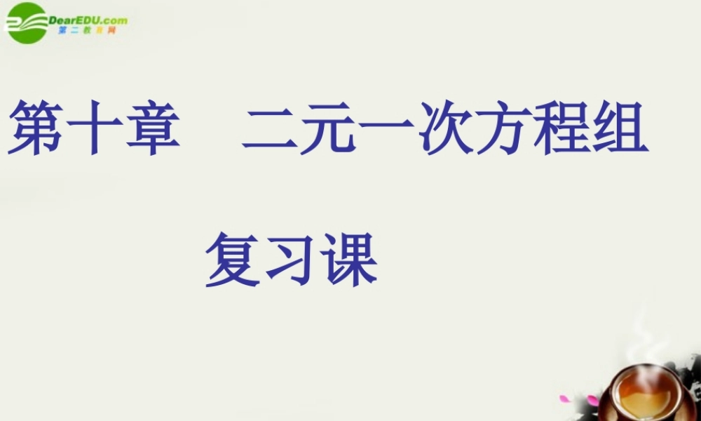七年级数学下册 第十章二元一次方程组复习课件 苏科版 课件