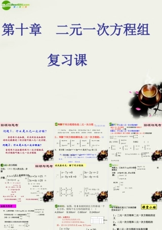 七年级数学下册 第十章二元一次方程组复习课件 苏科版 课件