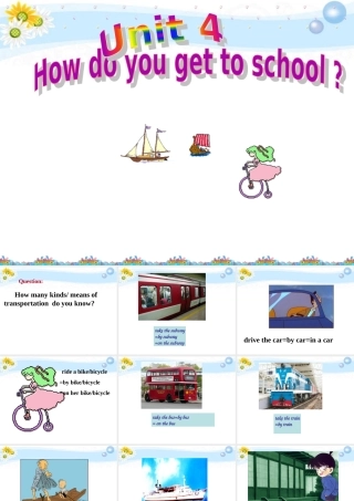 八年级英语(How do you get to school)课件 人教新课标版 课件