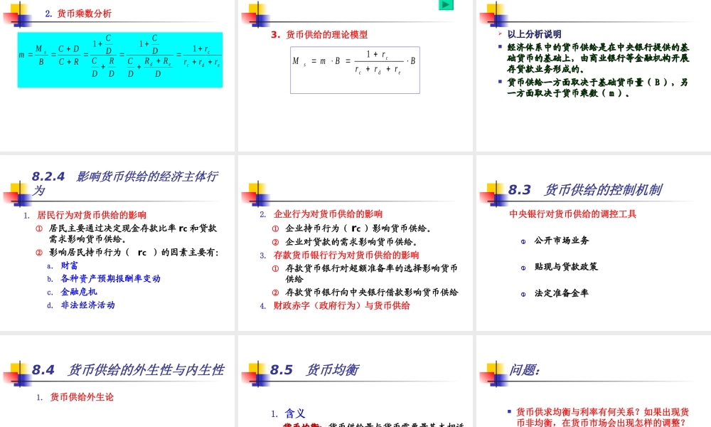 《货币银行学》第8章-货币供给