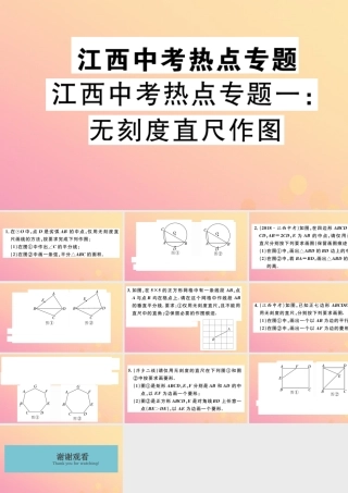 九年级数学下册 热点专题一 无刻度直尺作图习题讲评课件 (新版)北师大版 课件