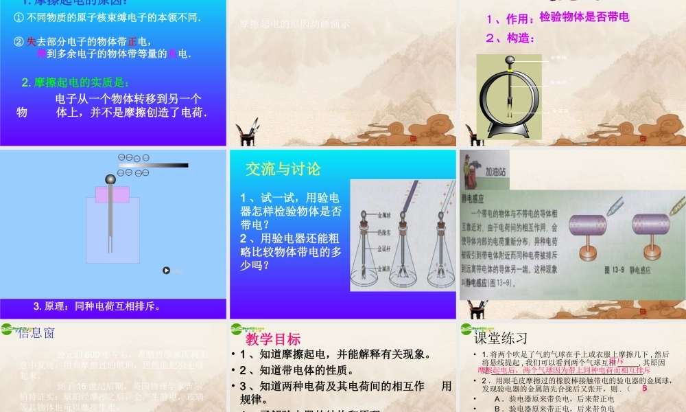 九年级物理 131电是什么课件 沪科版 课件