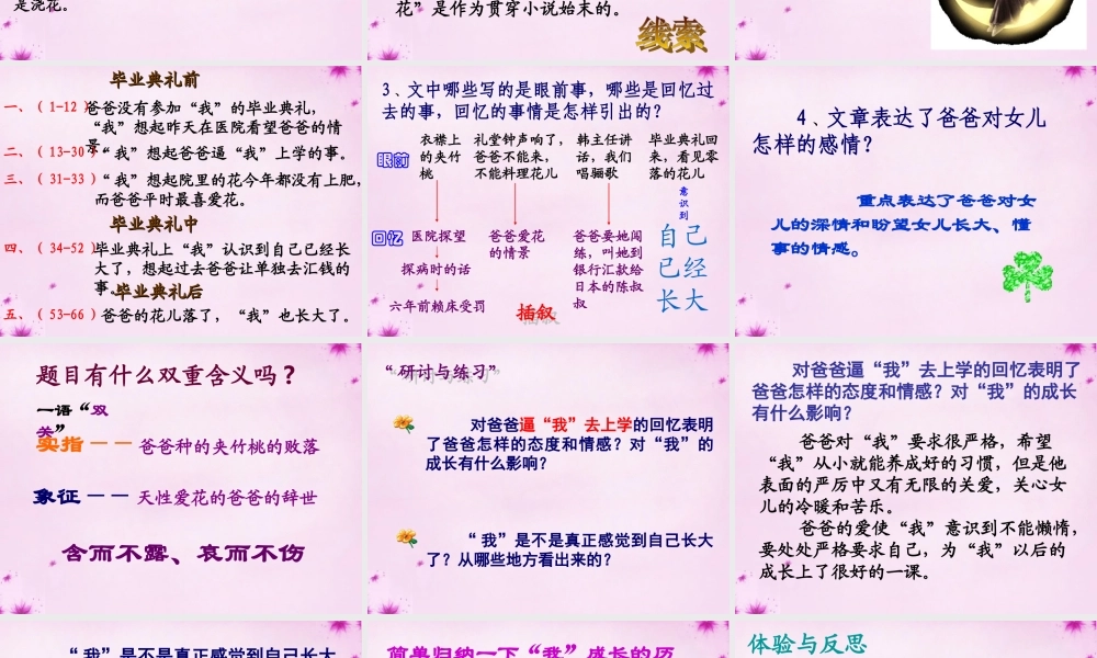 七年级语文下册 第2课(爸爸的花儿落了)课件 新人教版 课件