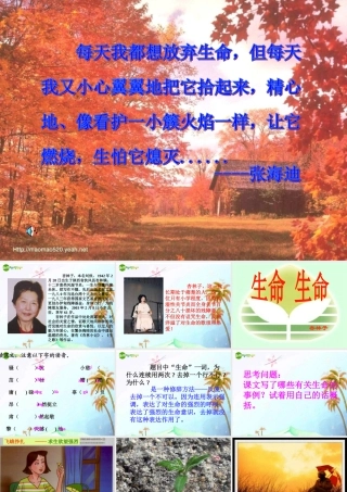 七年级语文上册 第一单元第三课(生命，生命)课件  人教新课标版 课件