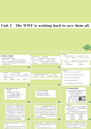 八年级英语上册 Module 6 Animals in danger Unit 2 The WWF is working hard to save them all作业课件 (新版)外研版 课件