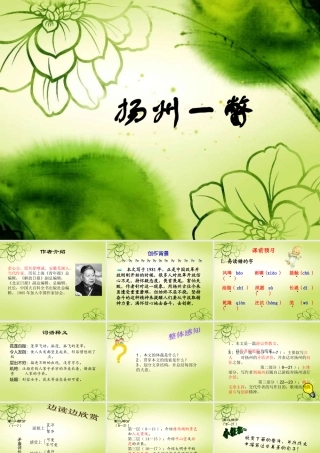 八年级语文下册 (扬州一瞥)教学课件 河大版 课件
