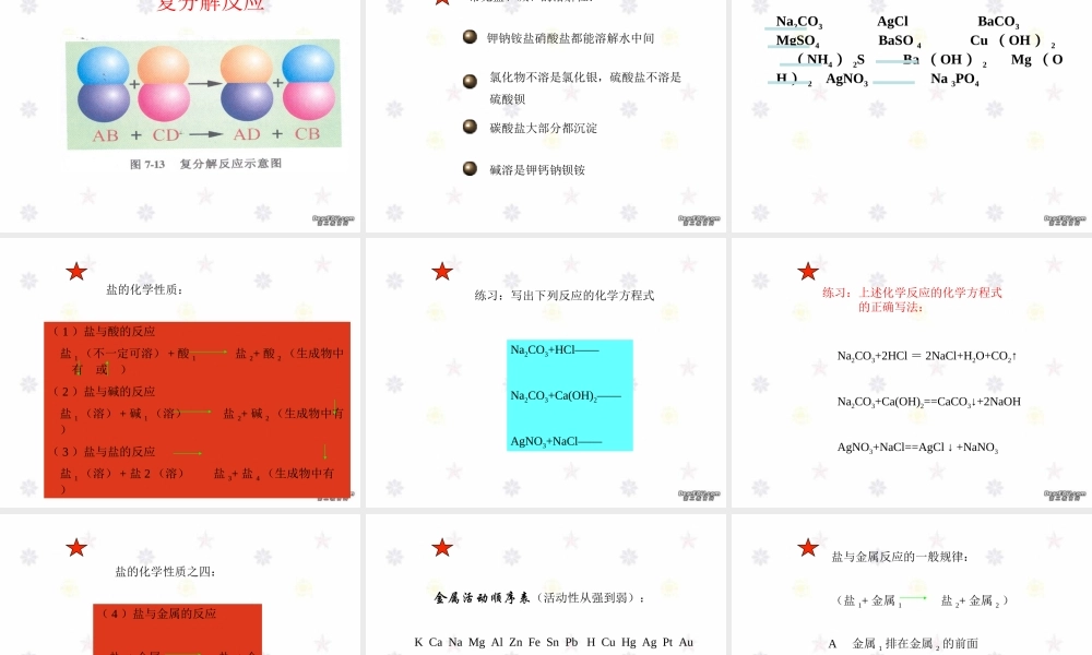 单元3 盐 化学肥料 新课标 湘教版 课件