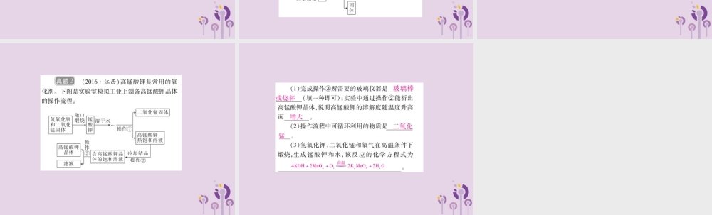 中考化学总复习 第二部分 专题提升 专题1 物质构成的奥秘 五 工业流程图课件