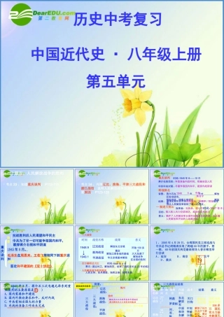 中考历史 第一轮复习课件－八上第五单元解放战争 课件北师版 八年级历史 中考考点第一轮复习课件(原创精品 针对陕西中考)北师大版 ( 六套)