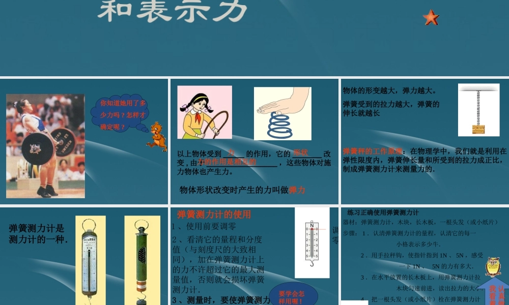 八年级物理 6.2怎样测量和表示力课件 粤教沪版 课件