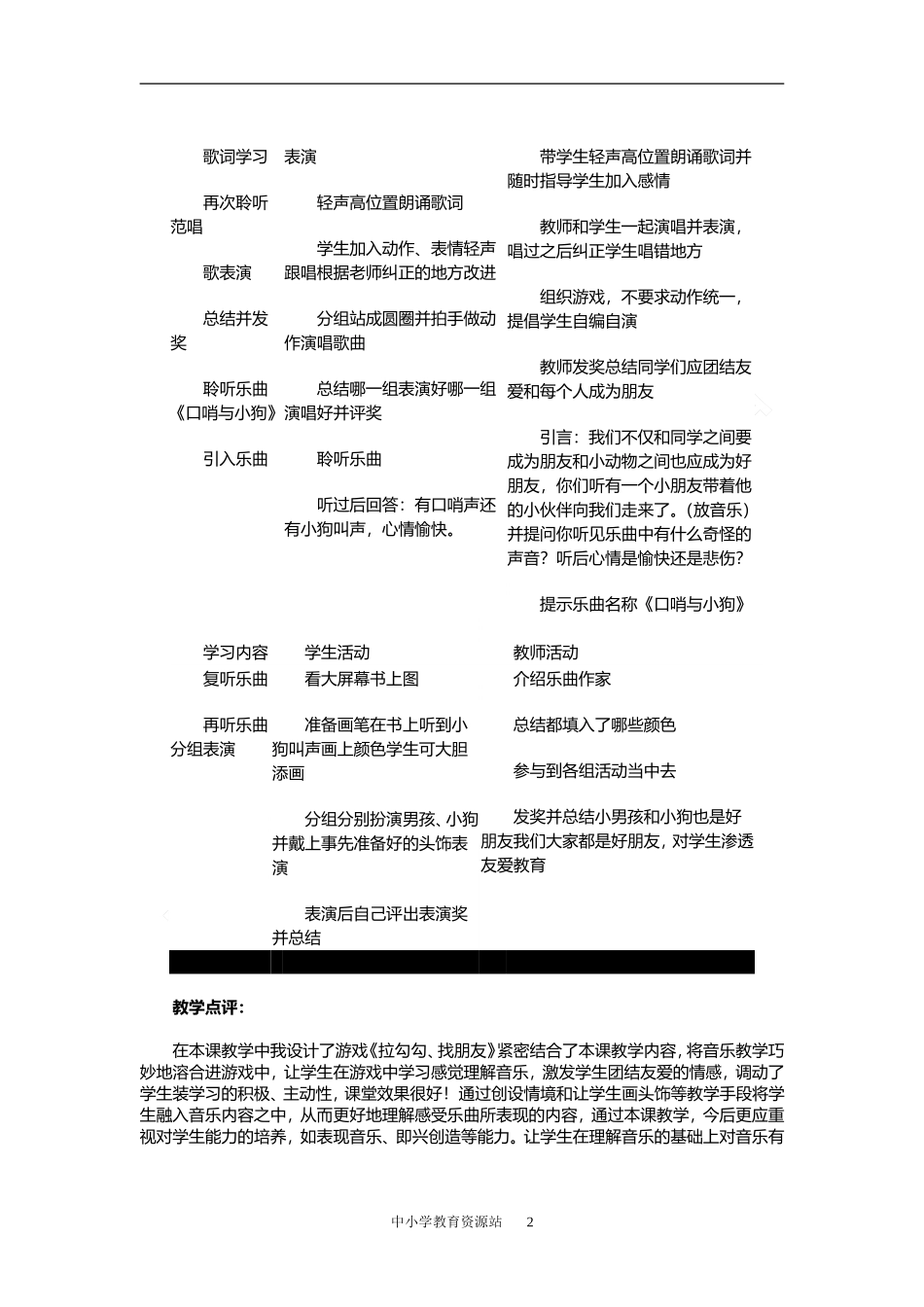 人音课标版小学音乐一年级全册教案_第2页