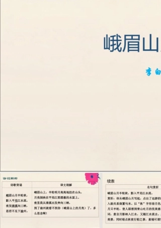 七年级语文上册 古诗词解析：峨眉山月歌素材