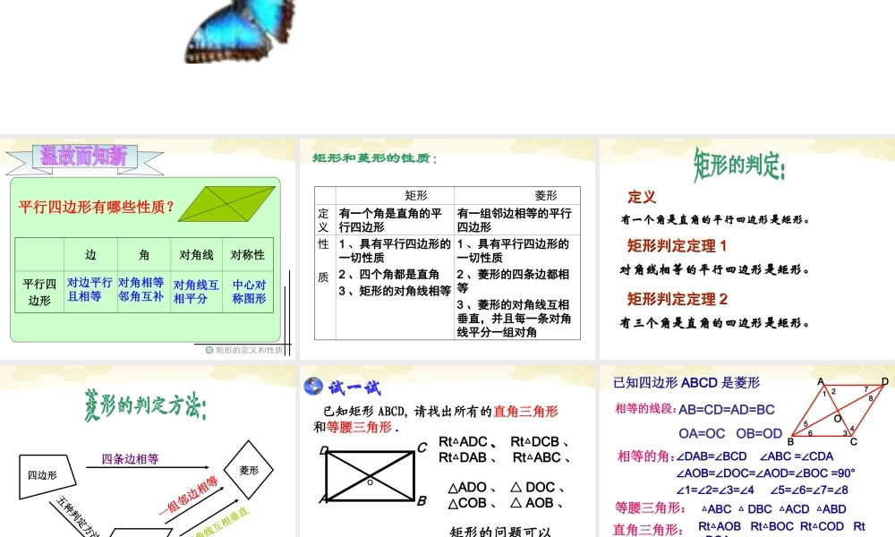 八年级数学上册 矩形与菱形的综合课件 人教新课标版 课件