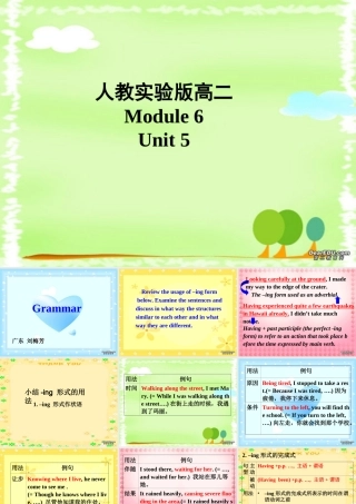 广东地区高二英语Module6 Unit5 Grammar课件 人教实验版 课件