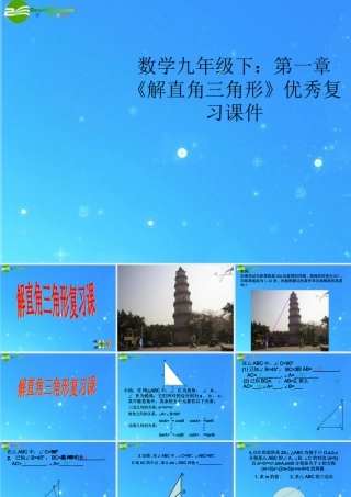 九年级数学下册 第一章(解直角三角形)优秀复习课件 人教新课标版 课件