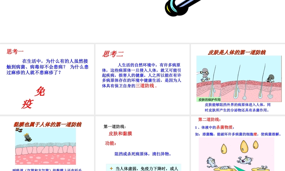 八年级生物上册第18章第三节 免疫 课件苏教版 课件