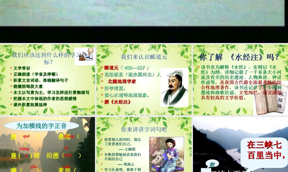 八年级语文上册 (三峡)课件 人教新课标版 课件