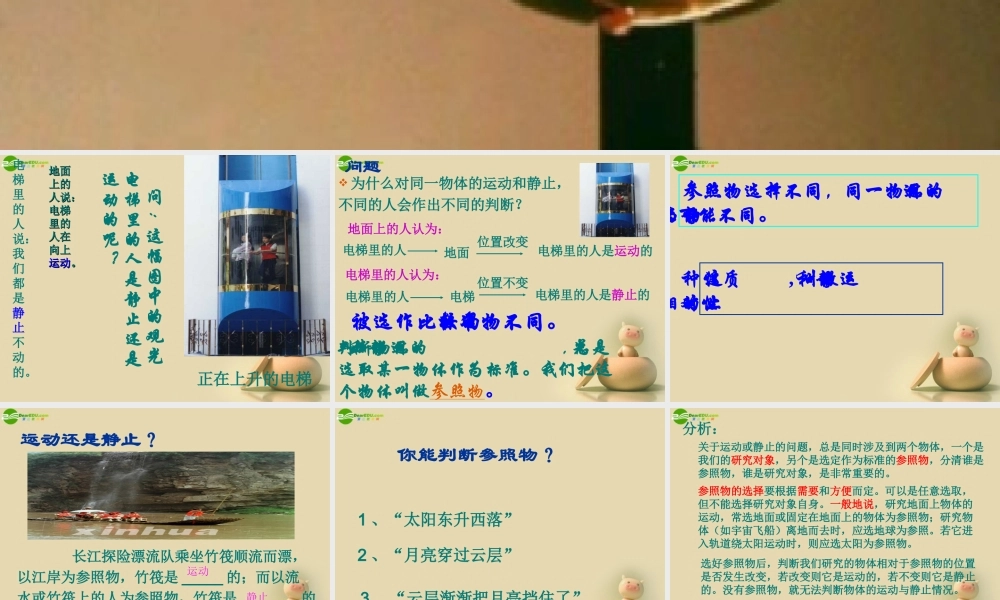 中学七年级科学下册 参照物1素材 浙教版 素材