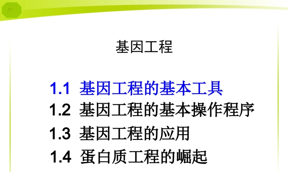 复习-DNA重组技术的基本工具