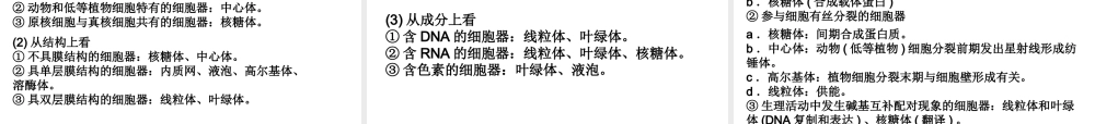 生物一轮复习“必修一细胞的基本结构”课件(周沙)