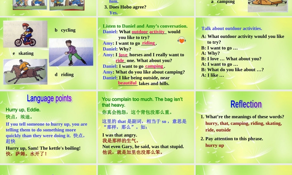 中学七年级英语下册 Unit 6 Outdoor fun Welcome to the Unit课件 (新版)牛津版 课件