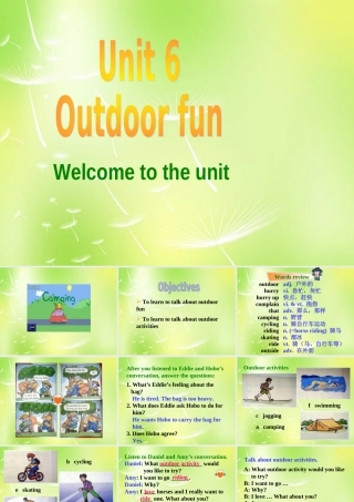 中学七年级英语下册 Unit 6 Outdoor fun Welcome to the Unit课件 (新版)牛津版 课件