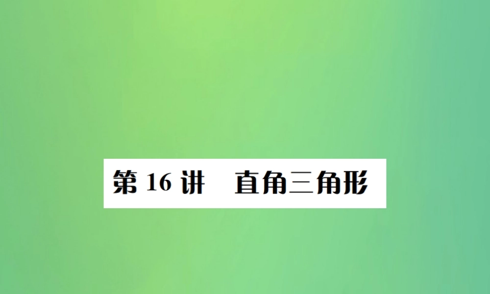 中考数学复习 第四单元 图形的初步认识与三角形 第16讲 直角三角形课件