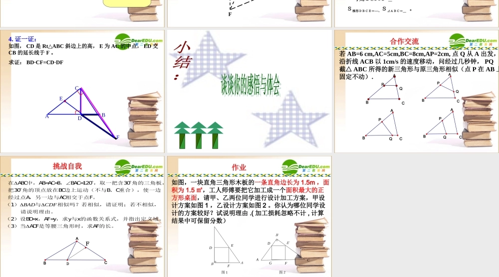 八年级数学相似三角形复习课课件北师大版 课件