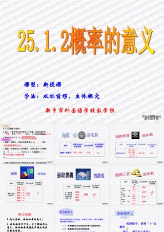 九年级数学概率的意义课件 华东师大版 课件