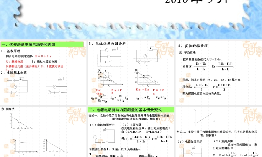测定电源电动势和内阻1