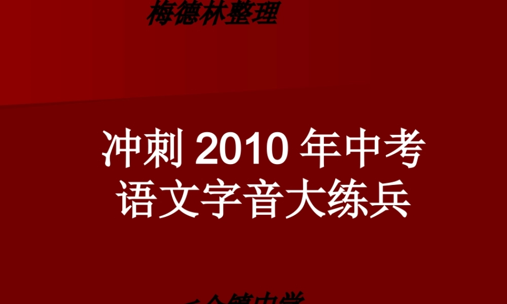 初中语文中考字音练习课件苏科版 课件