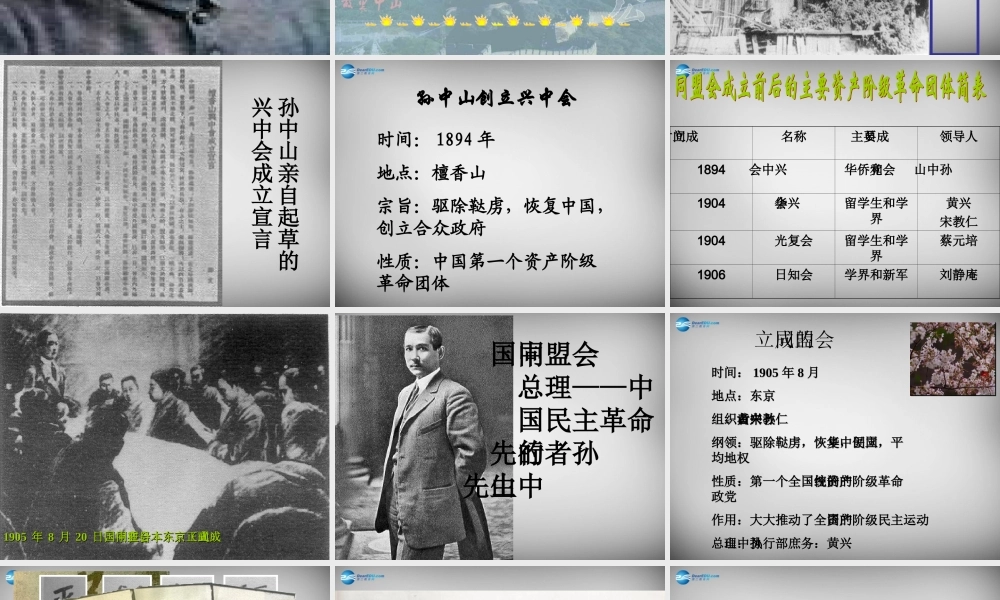 八年级历史上册(第8课 辛亥革命)课件 新人教版 课件