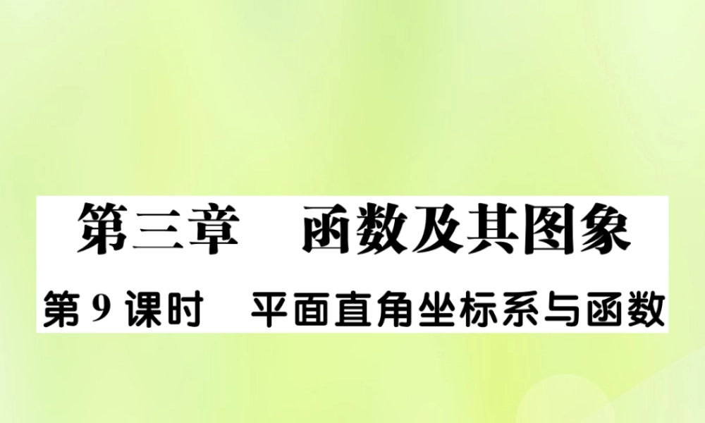 中考数学总复习 第一部分 考点梳理 第三章 函数及其图象 第9课时 平面直角坐标系与函数课件