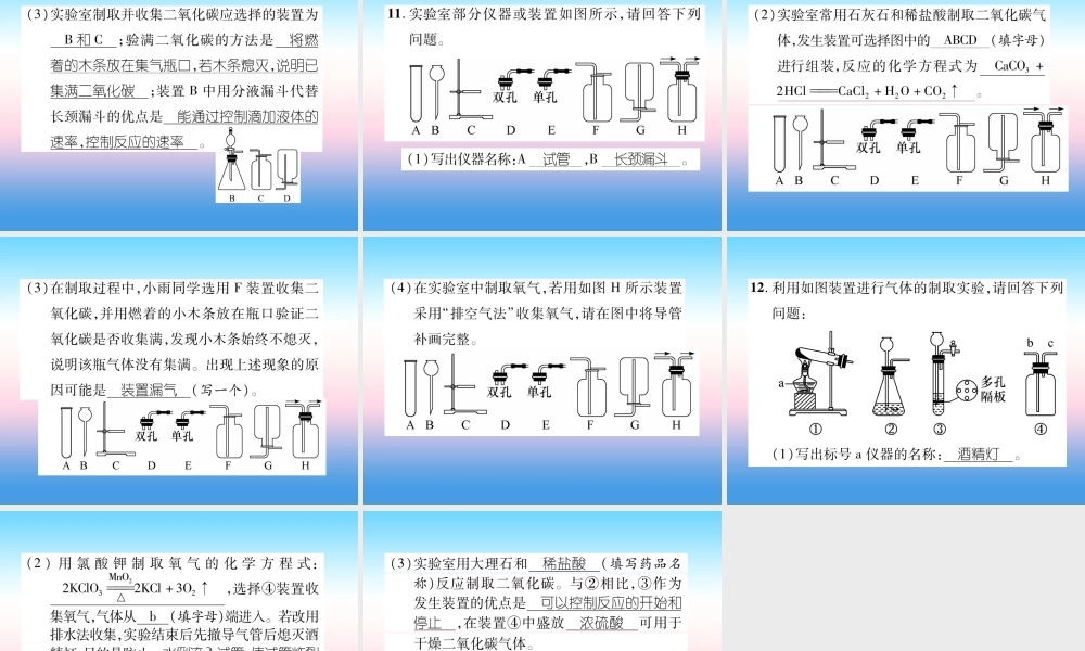 中考化学复习 第1编 教材知识梳理篇 第6单元 碳和碳的氧化物(精练)课件