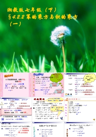 七年级数学下册 第四章 幂的乘方课件湘教版 课件