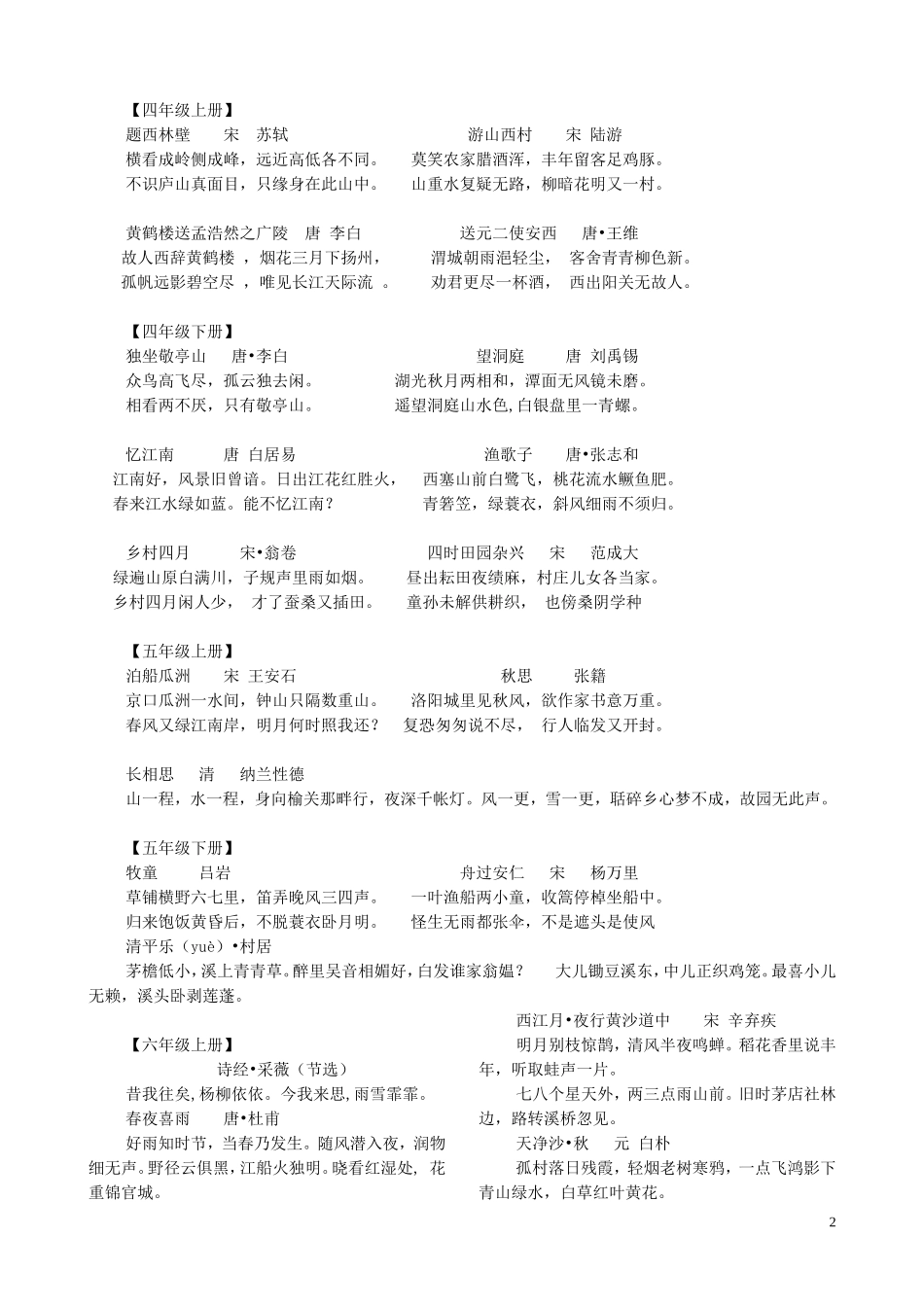 人教版六年级语文毕业总复习资料_第2页