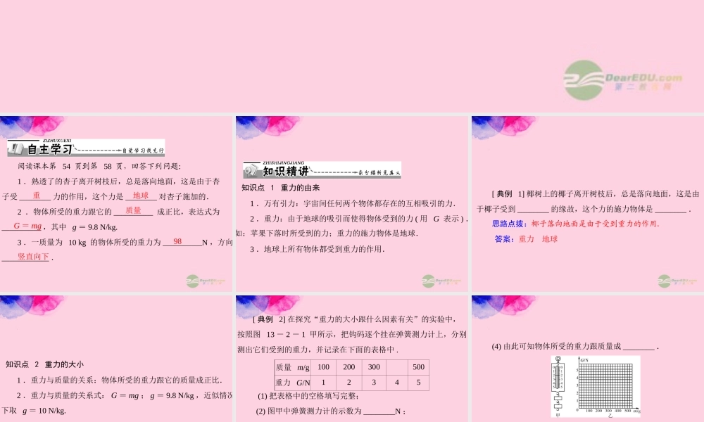 九年级物理上册 第十三章 力和机械 二(重力)课件 人教新课标版 课件